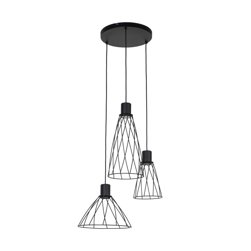 TK10187  MODESTO BLACK LAMPA WISZACA 3 KOŁO