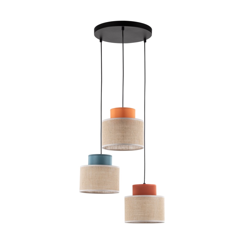 TK2759  DUO JUTA MIX LAMPA WISZACA 3 KOŁO