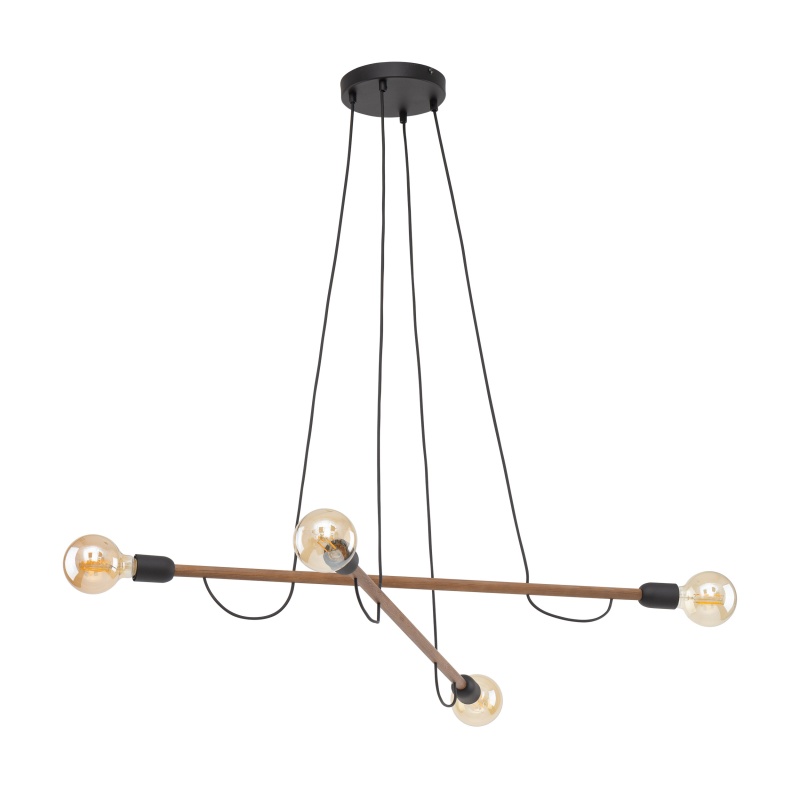 TK4949  HELIX WOOD ORZECH LAMPA WISZĄCA 4 PŁ
