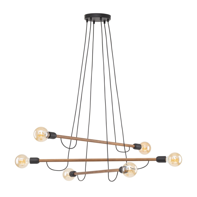 TK4950  HELIX WOOD ORZECH LAMPA WISZĄCA 6 PŁ