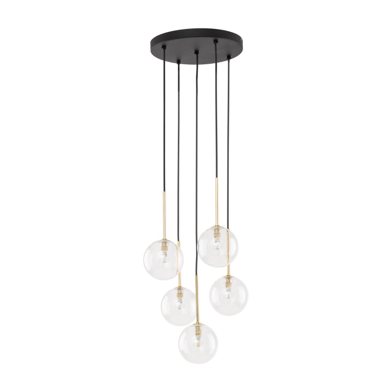 TK5943  NILOS BLACK / GOLD LAMPA WISZĄCA 5