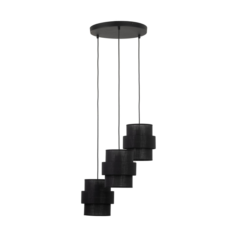 TK5981  CALISTO BLACK LAMPA WISZĄCA 3 PŁ KOŁO