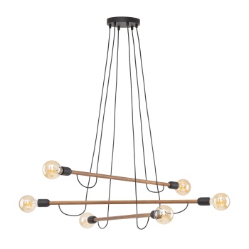 TK4950  HELIX WOOD ORZECH LAMPA WISZĄCA 6 PŁ