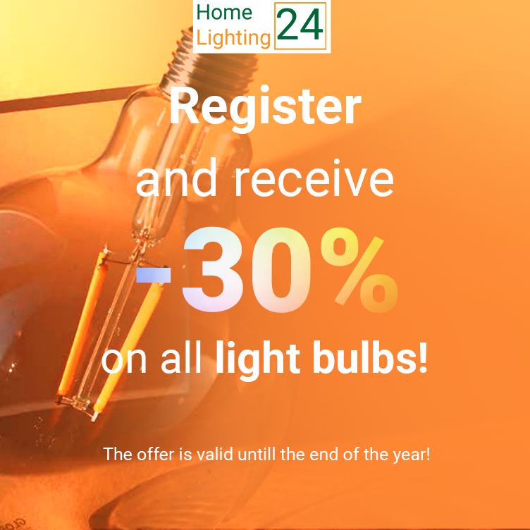 Light bulb discount -30% for registered users